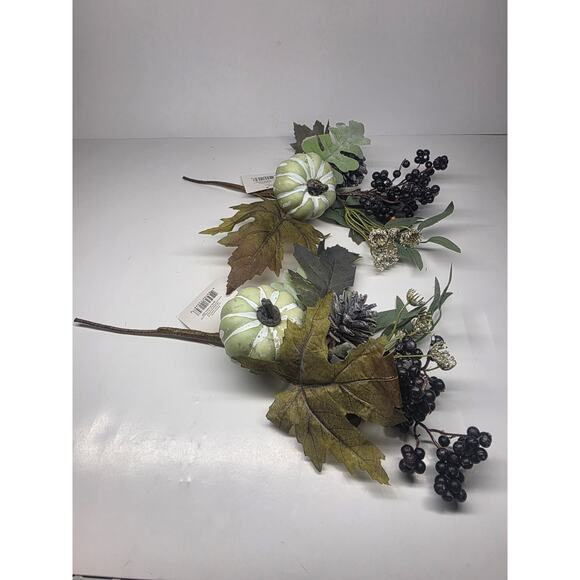 Pumpkin Pinecone Berry Bush Table Decor Thanksgiving Artificial Harvest Fall - Picture 2 of 7